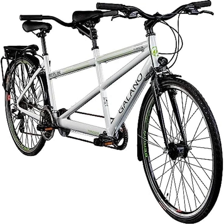 Galano Tandem Fahrrad 700c Berlin 28 Zoll Trekkingrad 21 Gang Touring (weiß, 51/46 cm) - Elegant, ideal für Urban Biking, mit StVZO Beleuchtung und Gepäckträger – Bild 1