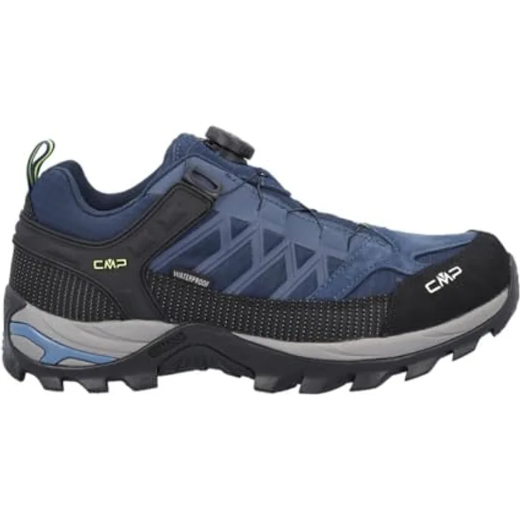 CMP Rigel Low Fitgo WP Wanderschuhe, wasserdicht, blau-gelb, Größe 43