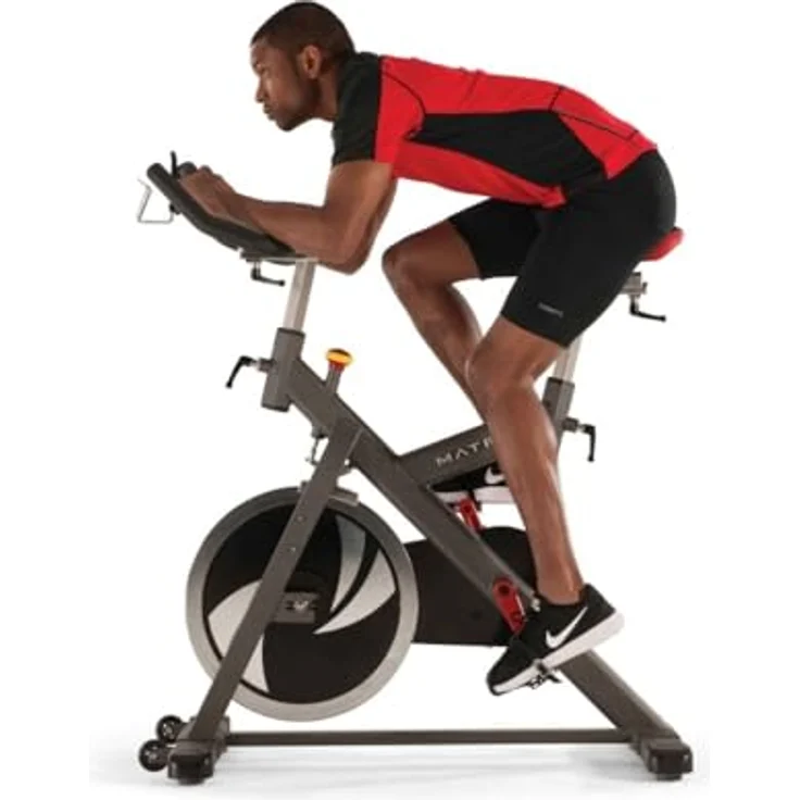 MATRIX Fitness Indoor Cycle ES, Ergometer mit 21kg Schwungrad, Microadjust-Widerstand und verstellbarem Sportsattel – Bild 3