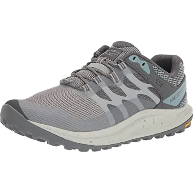 Merrell Antora 3 J067600, leichter Multisportschuh für Frauen, griffige Vibram-Aussensohle, atmungsaktiv, Hochgrau, EU 38