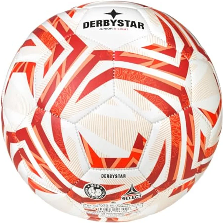 Derbystar Junior S-Light V25, Freizeitfußball Gr. 4, maschinengenäht, besonders leicht mit weichem Ballgefühl, PU-Material – Bild 3