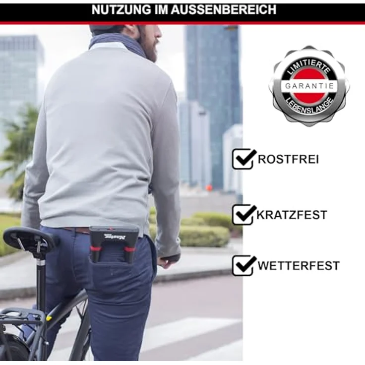 Master Lock Bügelschloss 8278EURDPRO, zertifiziertes Schlüsselschloss für Fahrräder, Schwarz, maximale Sicherheit mit gehärtetem Stahl und 4 Schlüsseln – Bild 4