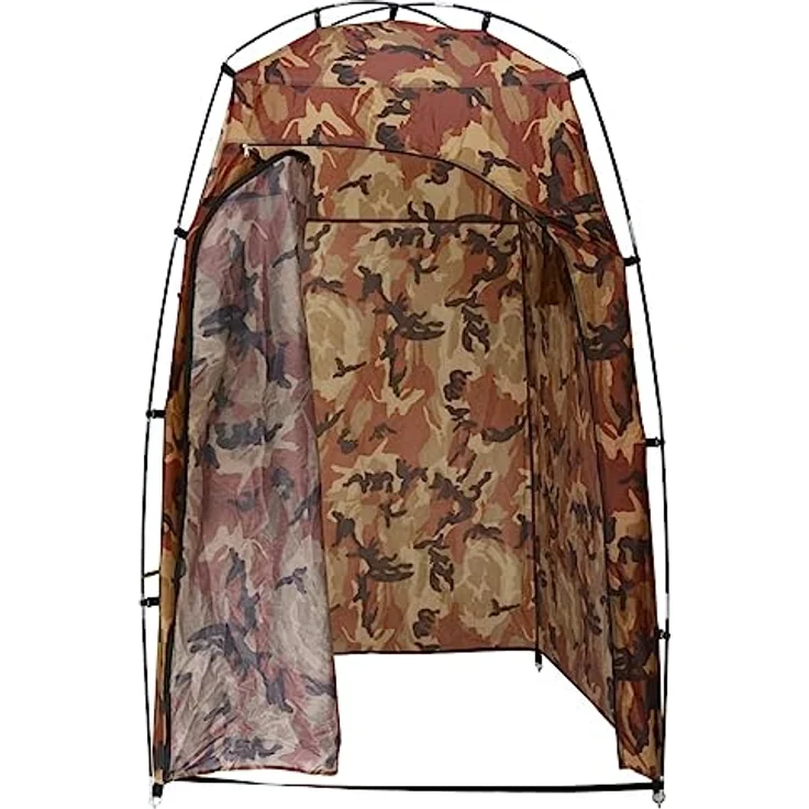 vidaXL Duschzelt, Umkleidezelt mit Glasfaserstangen und Reißverschluss-Tür, Tarnfarbe, 130 x 130 x 210 cm – Bild 1
