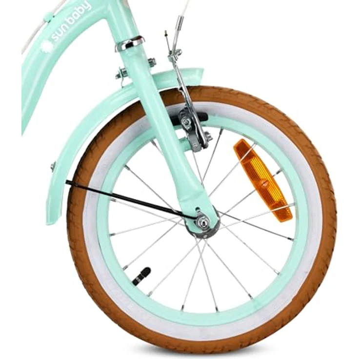 Sun Baby Flower Retro Kinderfahrrad 14 Zoll mit Schubstange, Mint, bis 50 kg belastbar – Bild 6