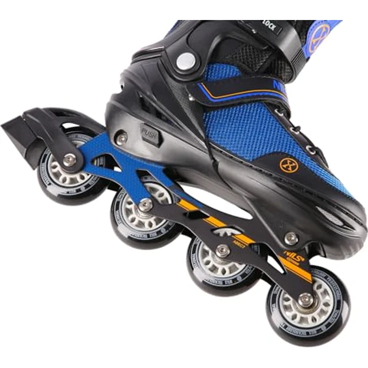 Nils Extreme 2-In-1 Inliner Eishockey Camille, robuste Polyurethan-Sohle, Schnürung für perfekten Sitz, Farbe Schwarz-Orange, Größe L (39-43) – Bild 5