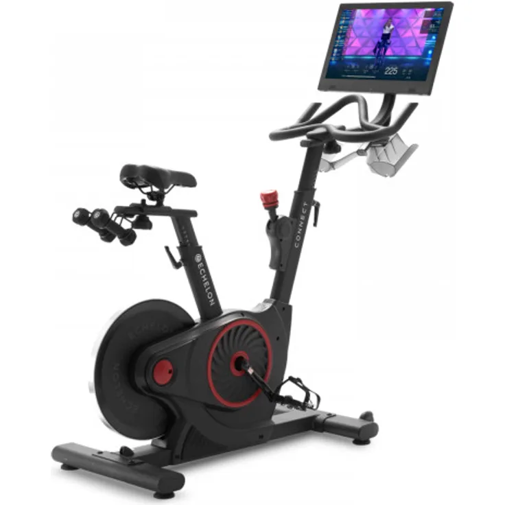 Echelon EX5s Smart Indoor Bike Connect, erstelltes Ergometer mit 21,5-Zoll-HD-Touchscreen, integrierter Echelon-Mitgliedschaft für Live- und On-Demand-Kurse, präzisem Magnetwiderstand und leisen Riemenantrieb