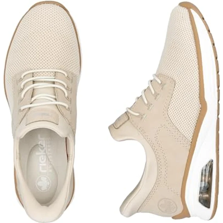 Rieker Damen Halbschuhe M5665-60, beiger Slipper mit hohem Komfort und coolem Design – Bild 10