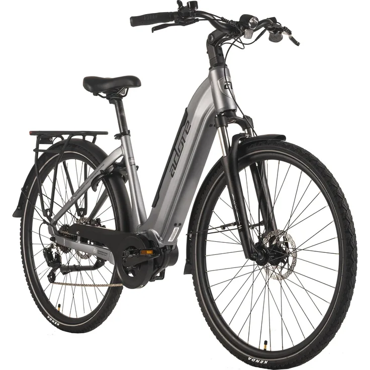 Adore ADORE E-Citybike CX-660, E-Bike mit VINKA Mittelmotor, 75 Nm, SHIMANO 7-Gang, Aluminiumrahmen, mattgrau