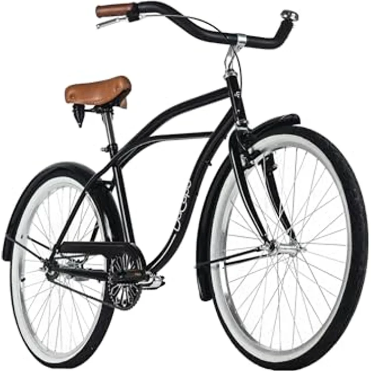DACAPO Beachcruiser Herren 26" Beachrad, Schwarz, Singlespeed, V-Brakes, empfohlen für Körpergrößen 150-185 cm – Bild 2