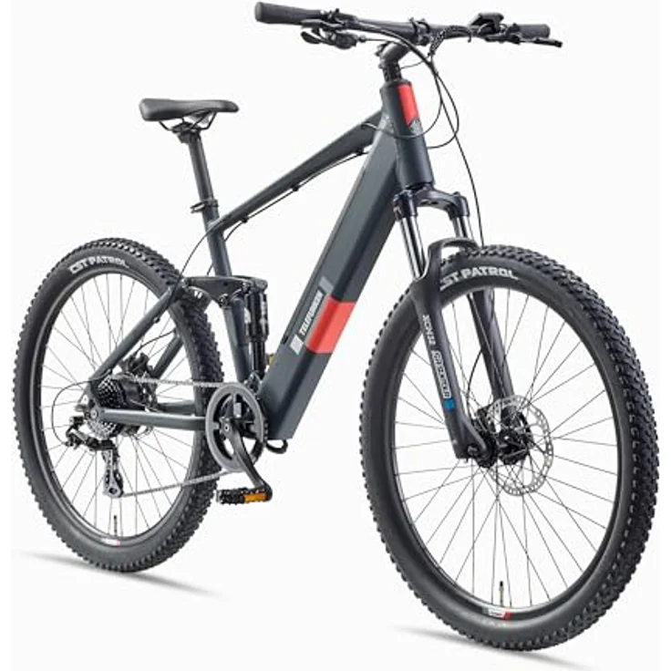 TELEFUNKEN E-Bike Mountainbike Elektrofahrrad Alu, 8 Gang Shimano Kettenschaltung - Pedelec MTB 27,5 Zoll, Hinterradmotor, 250W, Hydr. Scheibenbremsen, Grau – Bild 1