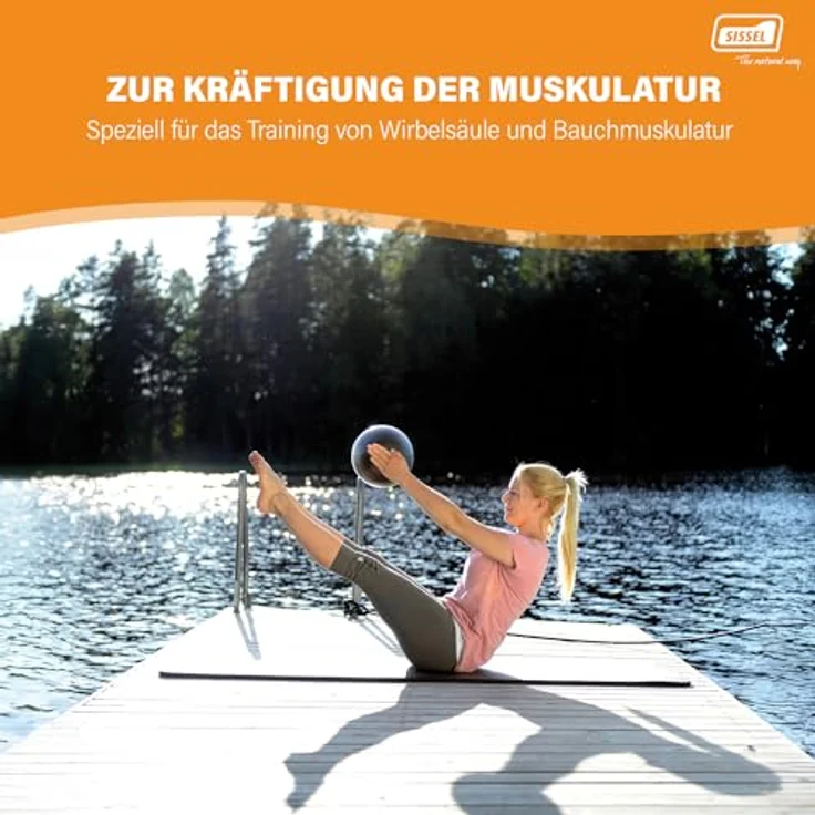 Sissel® Pilates Soft Ball blau | 22 cm | PVC phtalatfrei & latexfrei | Für Tiefenentspannung & Muskulatur-Kräftigung | 155 kg Belastbarkeit | Inklusive Übungsanleitung - Preisvergleich – Bild 5