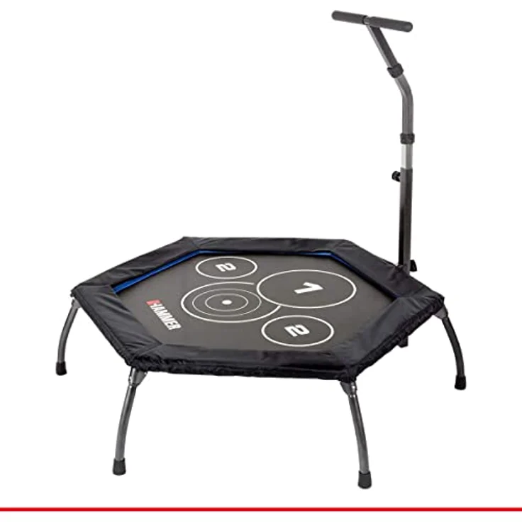 Hammer 66426 Fitness-Trampolin Cross Jump, 98 cm Sprungfläche, leistungsstark bis 130 kg Benutzergewicht – Bild 1