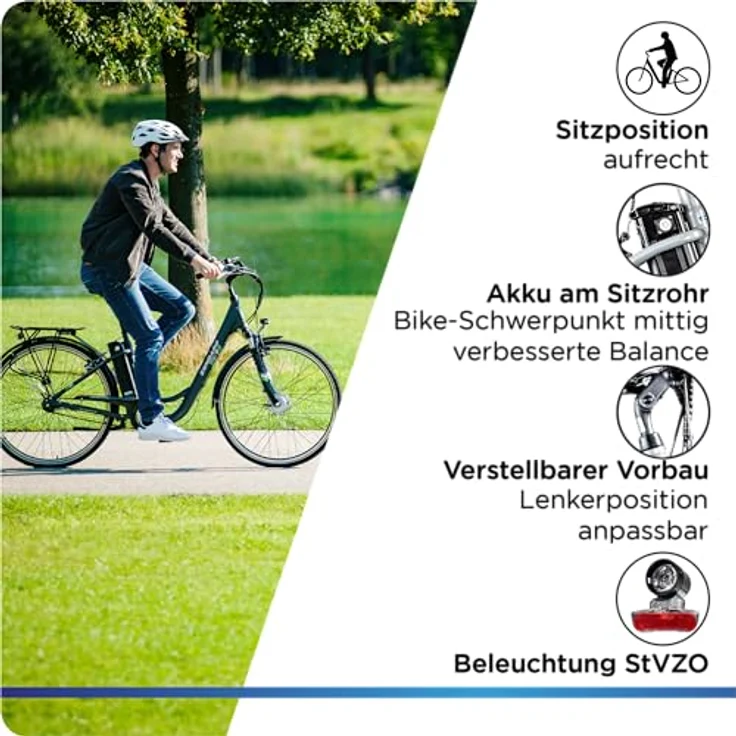 ZÜNDAPP Green 2.7 28 Zoll E-Bike E Cityrad Damenrad Pedelec Elektrofahrrad Damen Fahrrad 700c (grau, 48 cm) - Komfortables Damen E-Bike mit starker Leistung und zuverlässiger Nabenschaltung – Bild 5