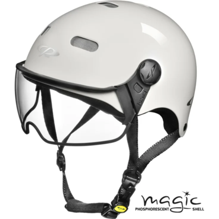 CP Carachillo Urban Fahrradhelm mit Visier (klar), Gr. S (53-55 cm), ideal für Stadtfahrten, unisex, inkl. Brillenträgermöglichkeit