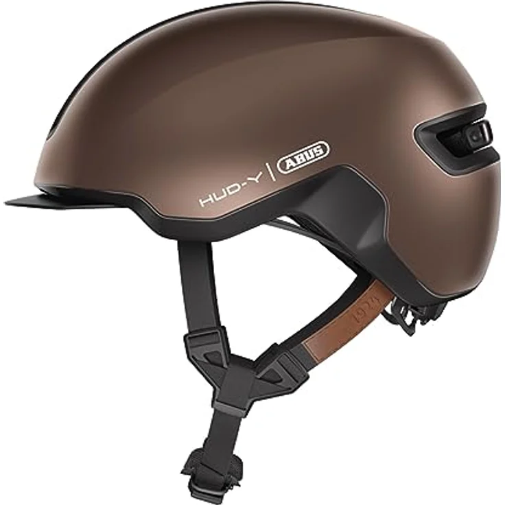 Abus HUD-Y, Velohelm (57 - 61 cm) mit wiederaufladbarem LED-Licht und futuristischem Design – Bild 1