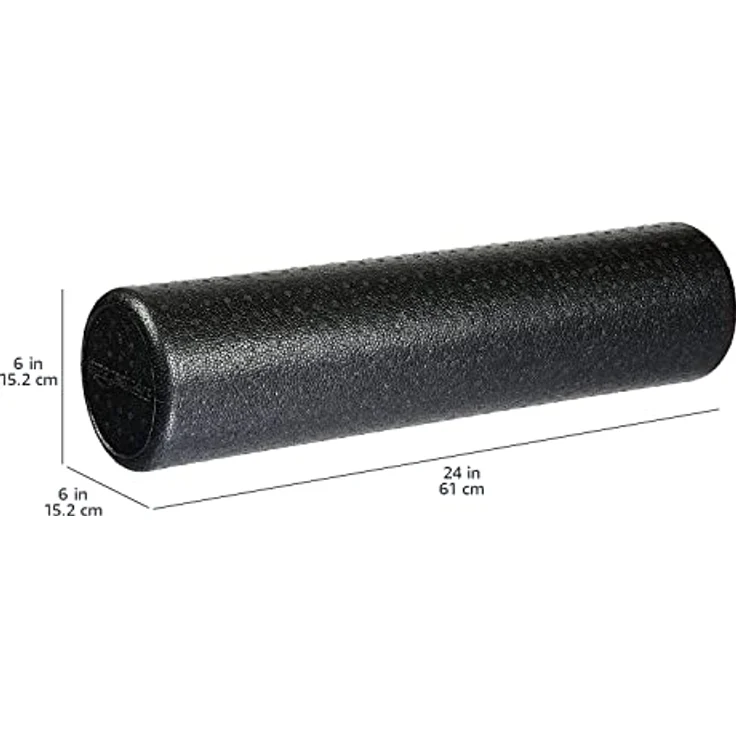 Amazon Basics Hochdichte Schaumstoffrolle, rund, 60 cm, Schwarz, ideal für Gleichgewichtstraining und Rehabilitation, leicht und langlebig – Bild 5
