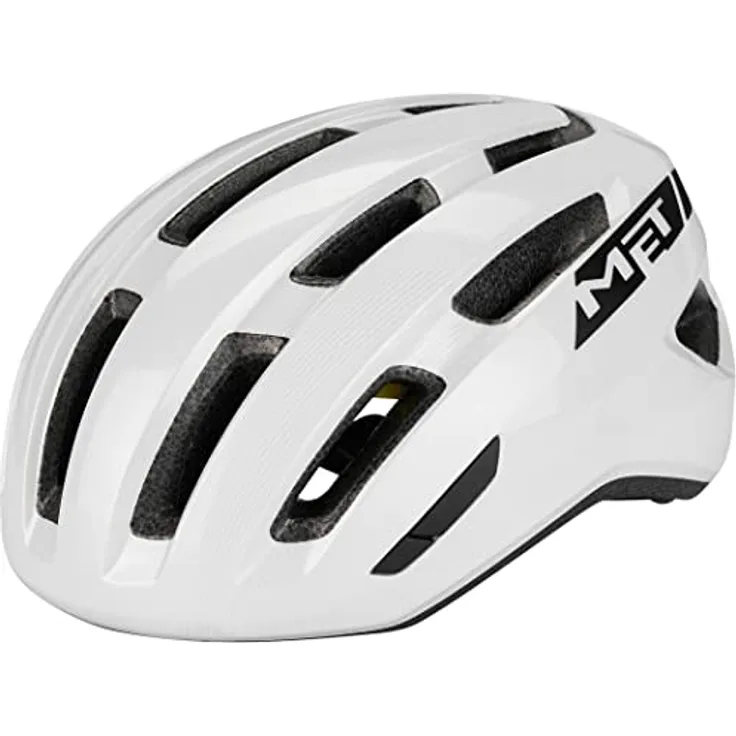 MET Miles MIPS Fahrradhelm, Weiß M-L, mit 360° Kopfband und 17 Belüftungsöffnungen für optimalen Komfort und Sicherheit beim E-Bike-Fahren