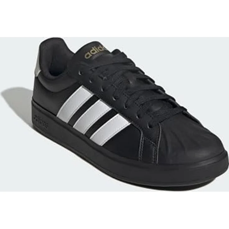 adidas Herren Streettalk Shoes, Synthetik-Obermaterial, regulär geschnitten, Core Black/FTWR White/Matte Gold, 38 2/3 EU – Bild 5