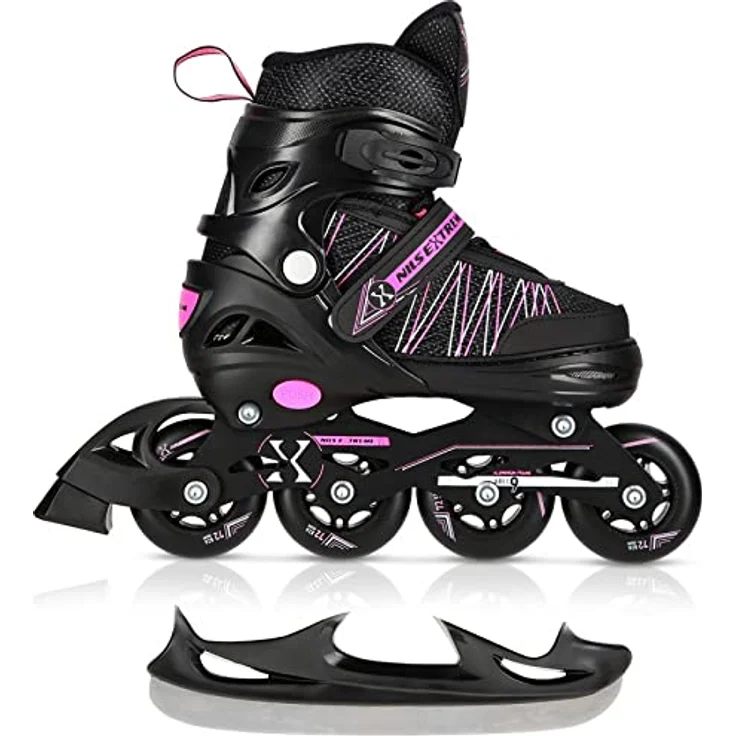 Nils Extreme NH11912 Und Rosa 2In1 Gr.m(35-38) Schlittschuhe - Inliner Combo, ABEC9 Lager, Aluminium Schiene, 4-fach größenverstellbar, Pink – Bild 7