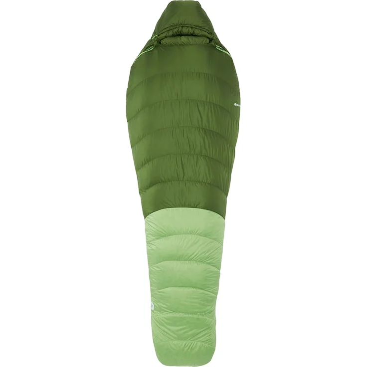 Marmot Hydrogen, Daunenschlafsack (225 cm) mit 800er Fill Power, wasserabweisend, geräumiger Fußraum, Nautilus-Kapuze, leicht (735 g)