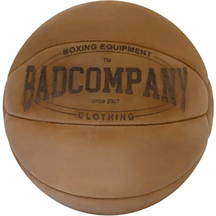 Bad Company Vintage Leder Medizinball in 10 Gewichtsstufen l Vollball aus hochwertigem Echtleder in braun 4 kg – Bild 4