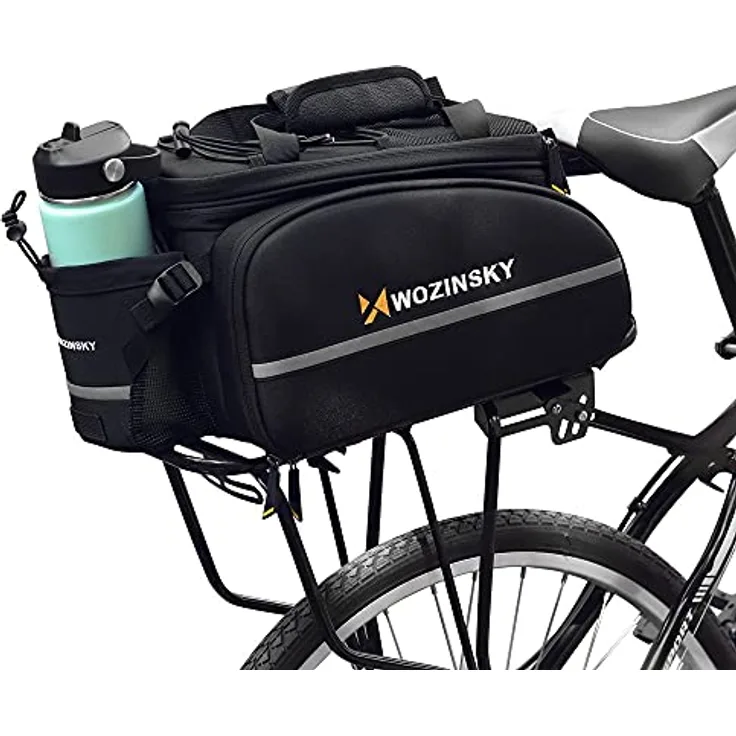 Wozinsky WBB19BK Large Bike Rack Bag, 35L mit Regenschutz, schwarz