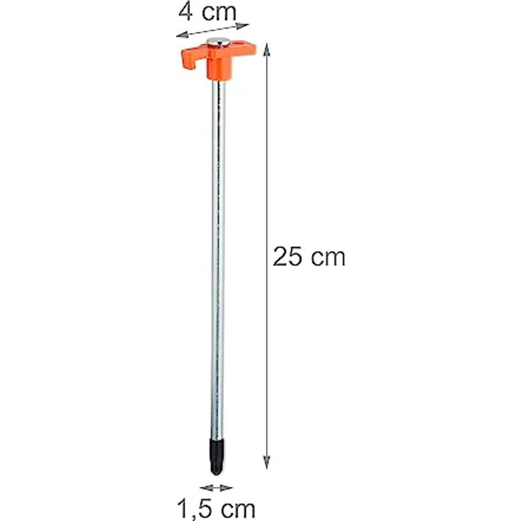 Relaxdays Felsbodenhering 18er Set, 25 cm Erdanker aus rostfreiem Stahl für harte Böden, orange, zur sicheren Verankerung von Zelten – Bild 4