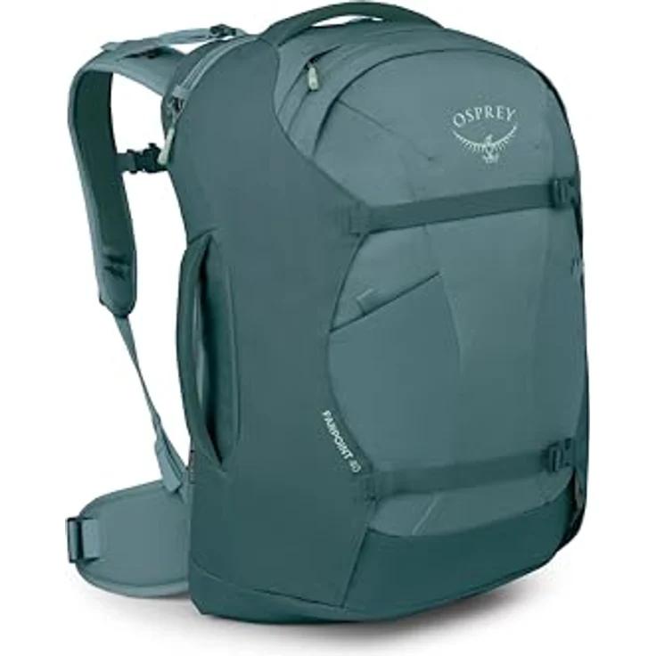 Osprey Farpoint 40 Wanderrucksack, leicht und strapazierfähig, Cascade Blue-Torrent Blue, mit verstaubaren Gurten und bequemer Passform – Bild 1