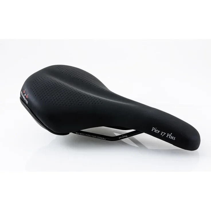 P&P Procycling, Velosattel Pier 17 Plus 517P, bequemer Fahrradsattel, schwarz, 280x165mm, 395g