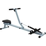 HOMCOM Rudergerät Rudermaschine mit LCD Fitnessgerät Ruderzugmaschine Heimtrainer, mit LCD Display, Stahl+PVC, Grau, 130x47,5x67cm