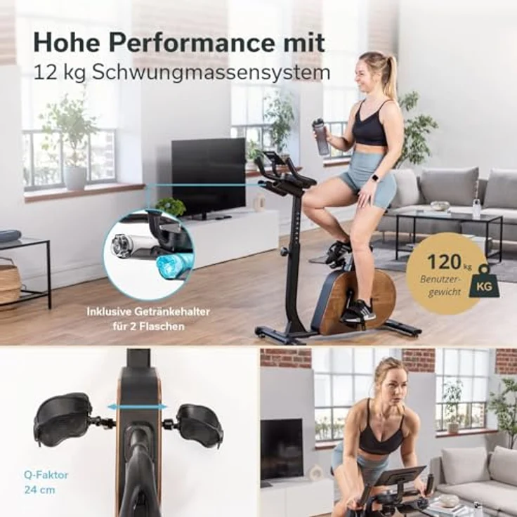 Skandika Trevek P12-G, Ergometer mit Eigenantrieb, 12 kg Schwungmasse, Bluetooth & App-kompatibel, höhenverstellbarem Lenker und Sattel – Bild 8