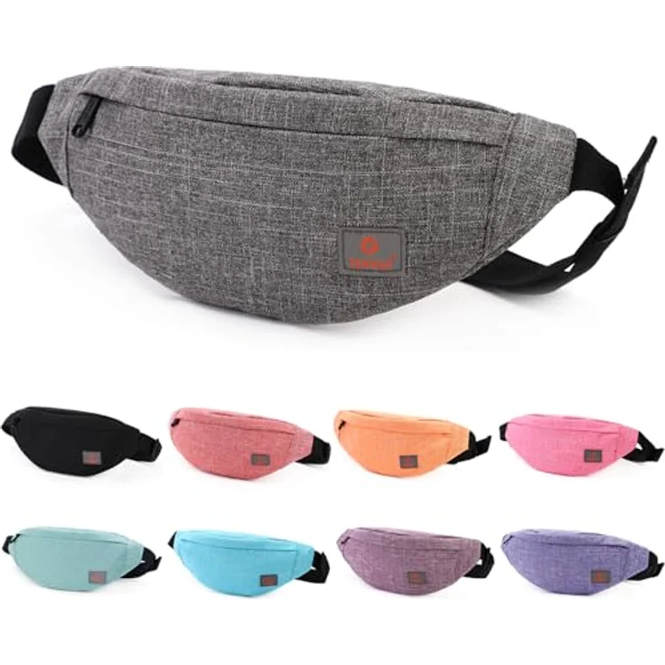 TINYAT Gürteltasche Bauchtasche leicht, wasserfest, für Damen und Herren, Grau, T201, ideal zum Wandern und Sport – Bild 1
