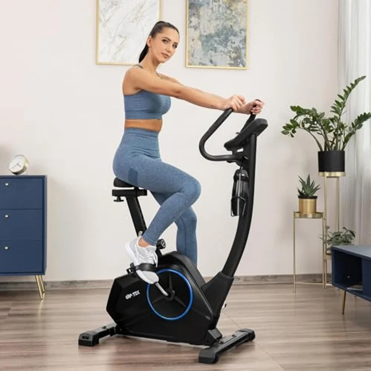Gymtek® XB4000 Heimtrainer - Indoor Fahrrad Fitnessbike bis 150kg - LCD Anzeige - Magnetisches Widerstandssystem - 18 Trainingsprogramme - Bluetooth-Konnektivität – Bild 4