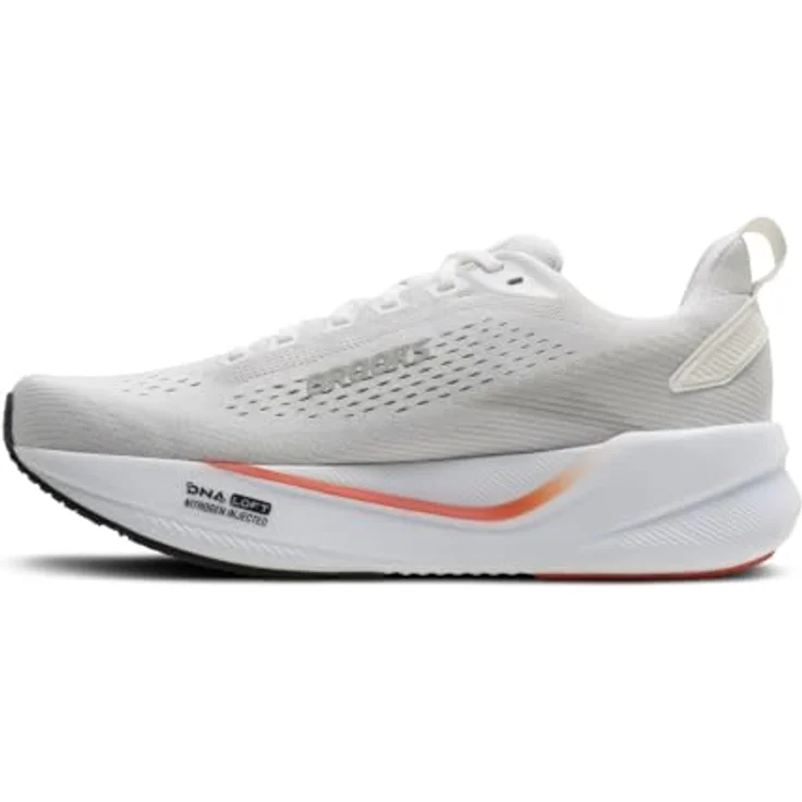 Brooks Ghost Max 4, Neutrale Allround-Laufschuhe mit DNA LOFT-Mittelsohle, White/Red/Black, Größe 42 – Bild 4