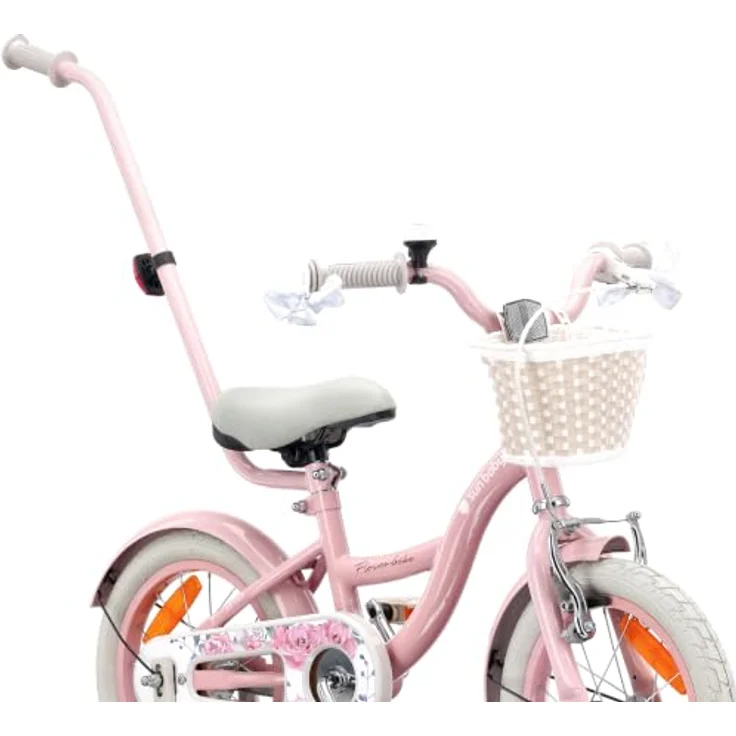 Sun Baby Flower Retro Kinderfahrrad 14 Zoll mit Schubstange, Rosa, für Kinder bis 50 kg – Bild 2