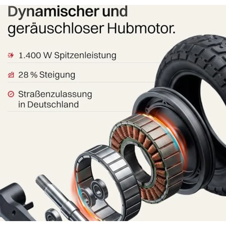 VMAX VX2 Lite E-Scooter mit Straßenzulassung – 90 km Reichweite, 500 W, 10 Zoll Tubeless-Reifen – Bild 2