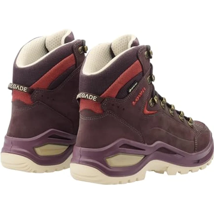 Lowa Renegade Evo GTX MID Ws, Wanderstiefel aus Veloursleder, winddicht und wasserfest, violett, Größe 40 – Bild 4