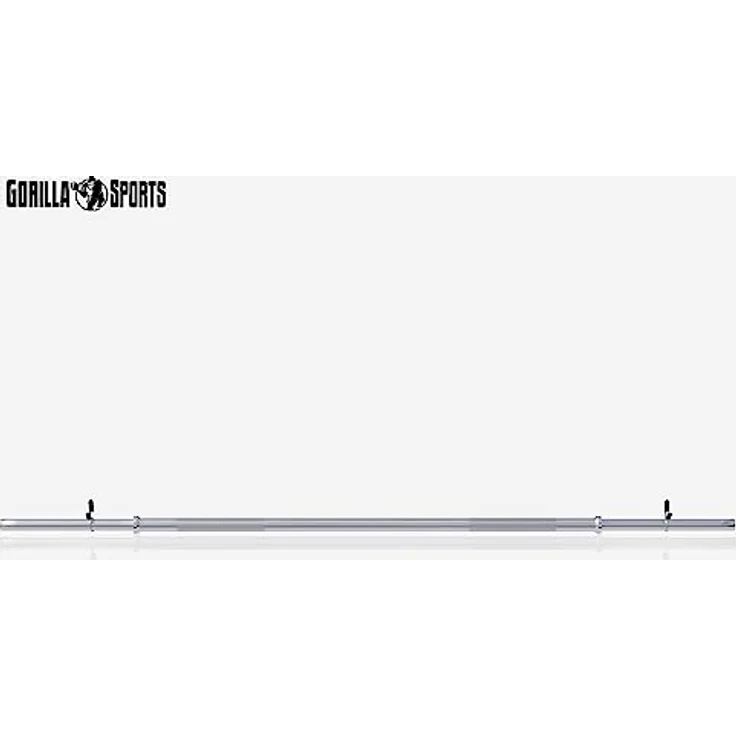 GORILLA SPORTS® Langhantelstange - Ø 30mm, 120 cm / 150 cm / 170 cm länge, mit 2 Federverschlüssen, bis 200kg Belastbar, Chrom - Langhantel, Hantelstange, Hantel, Langhantel-Stange – Bild 2