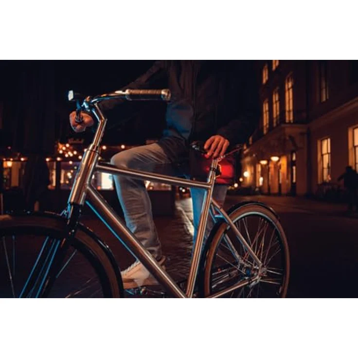 AXA Beleuchtungsset Dwn Set 100, Fahrradbeleuchtung mit Frontlicht (Leuchtdauer 20 Std.) und Rücklicht (Leuchtdauer 7 Std.), inklusive USB-C Kabel und Befestigungsbändern – Bild 6