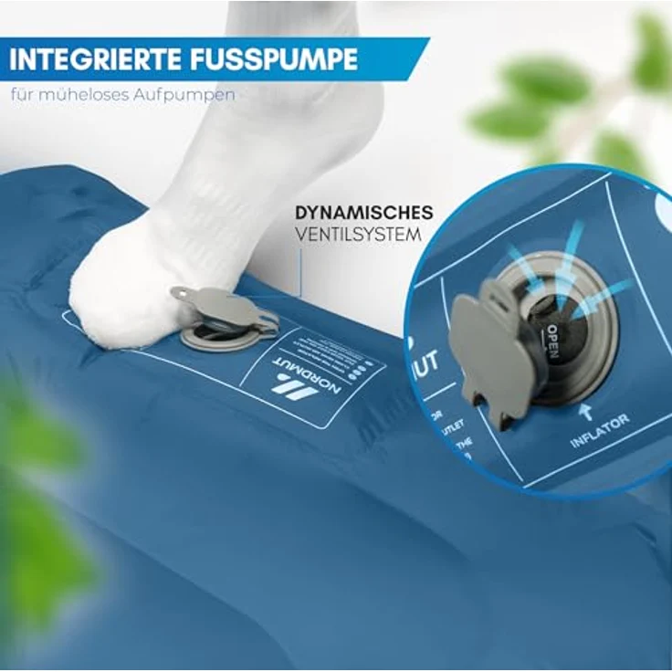 NORDMUT® Isomatte 10 cm, Schnellaufblasend mit integrierter Fußpumpe, Campingmatratze mit kleinem Packmaß und hoher Robustheit – Bild 3