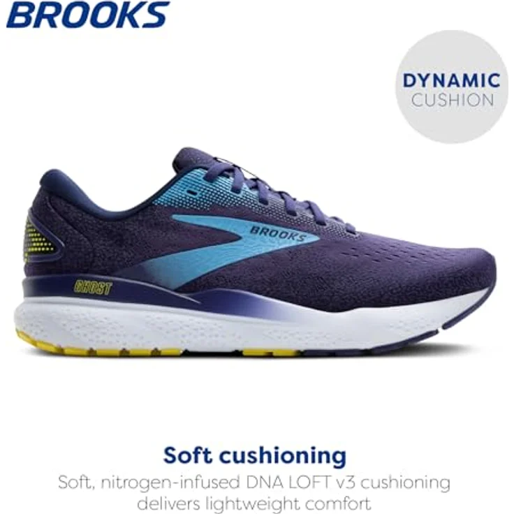 Brooks Ghost 16, Laufschuh für Herren mit softer Dämpfung, optimierter Passform, atmungsaktivem Obermaterial, blau/bonnie blau/gelb, Größe 46 – Bild 2