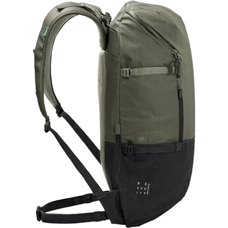 VAUDE Cityrucksack CityGo II 30 Liter Khaki, wasserdichter Rucksack Damen & Herren, leichter Daypack mit Laptop-Fach, LED-Ready Funktion – Bild 4