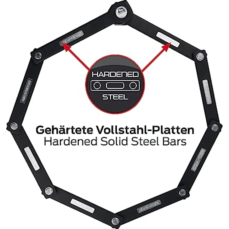 Trelock FS 280 TWO-GO, Veloschloss (100 cm) mit kompaktem Faltmaß und X-MOVE-Halter-System für flexibles Anbringen – Bild 4