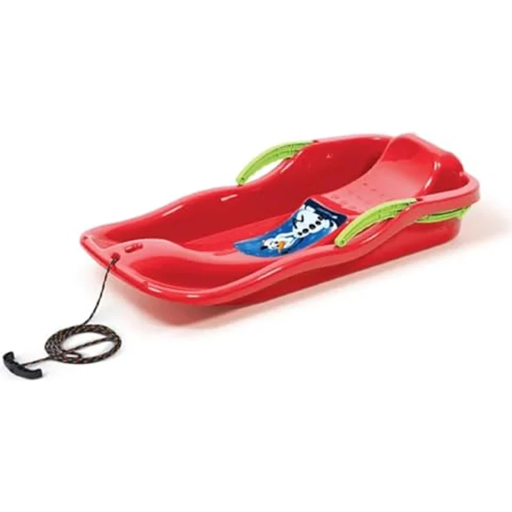 Kinderschlitten Kinderbob Race mit Handbremse und Lenkung aus Kunststoff rot – Bild 2