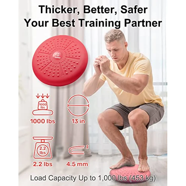 Tumaz Ballsitzkissen Verbesserung der Sitzhaltung und Erhöhung der Aufmerksamkeit, LuftSitzkissen für Physiotherapie Linderung von Rückenschmerzen und zur Kräftigung der Rumpfmuskulatur – Bild 3