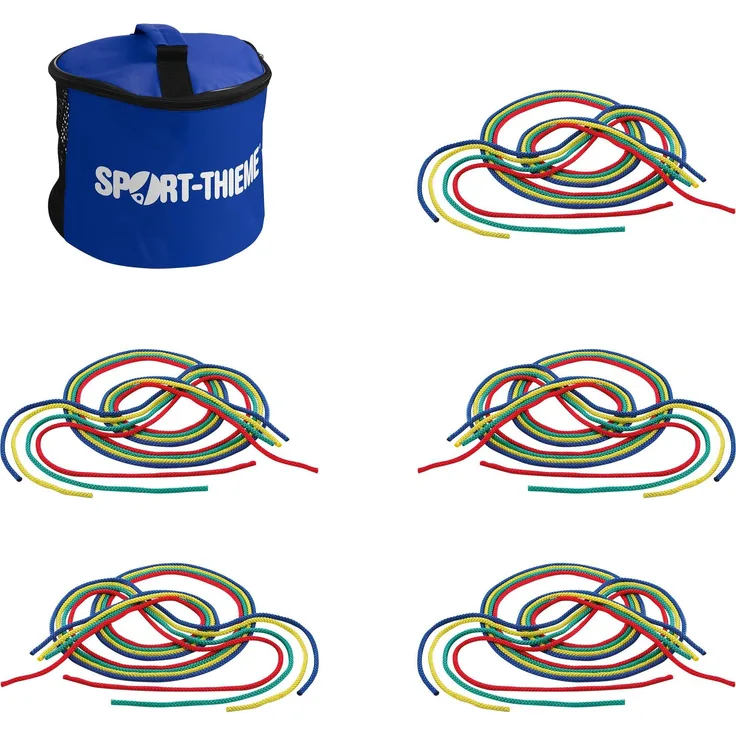 Sport-Thieme Springseil, 300 cm, für Fitnesstraining und Schulsport, blau/grün/rot/gelb