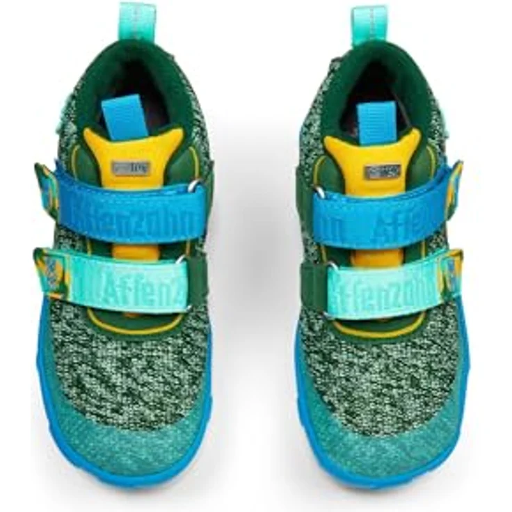 Affenzahn KNIT HAPPY Bär, Unisex Wanderschuhe, Barfussschuhe, wasserdicht und atmungsaktiv, Klettverschluss, Gummisohle, Grün (Größe 27) – Bild 4