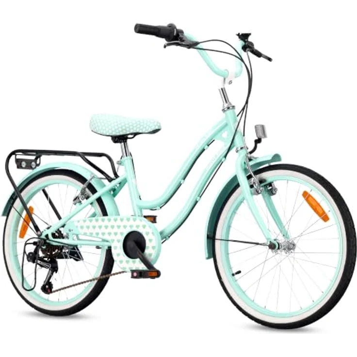 Sun Baby Heart Bike 20 Zoll Mädchenfahrrad, 6-Gang Shimano, Minze – Bild 9
