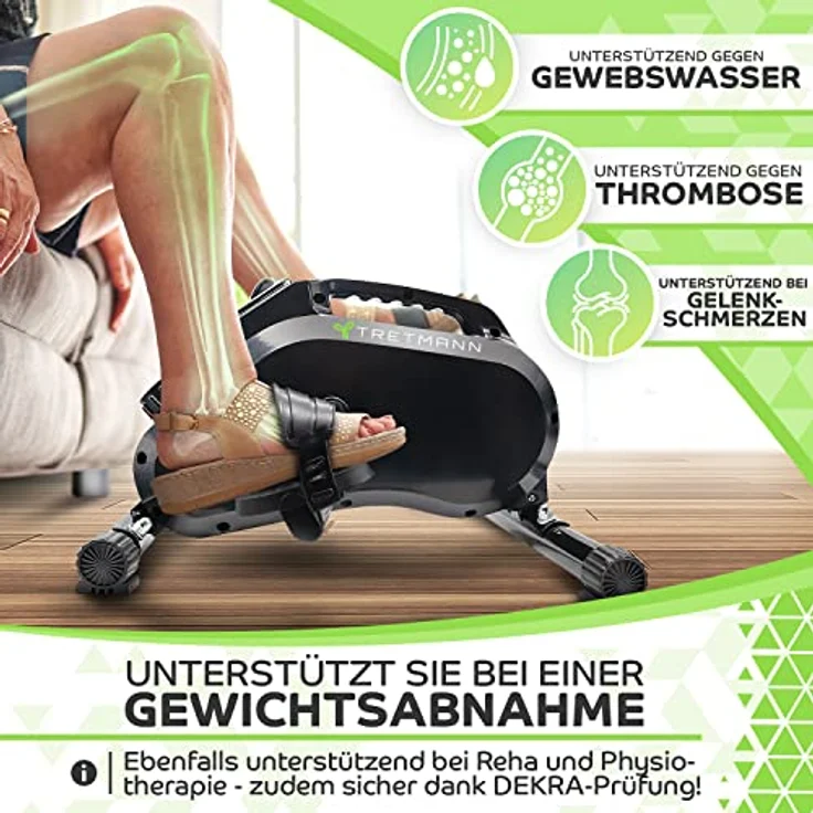 Tretmann Pedaltrainer PRO Set - extra Leise & gelenkschonend - ink. Befestigungsband -DEKRA Geprüft- Beintrainer für Senioren Heimtrainer Mini Bike - Preisvergleich – Bild 5