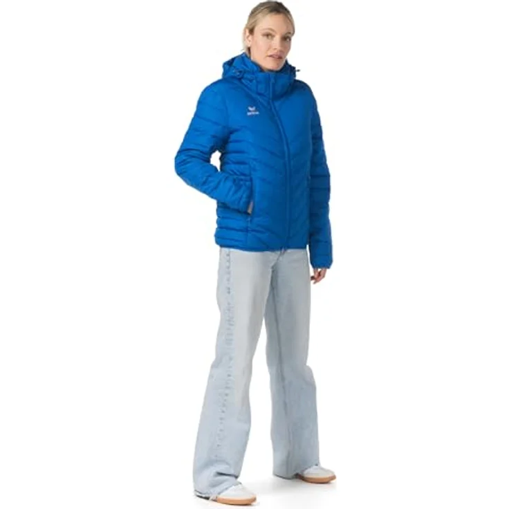 ERIMA CMPT Pufferjacke, leichte Steppjacke mit hohem Kragen und abnehmbarer Kapuze, new royal, Größe 34 – Bild 2